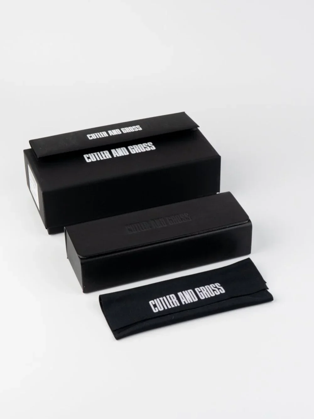 Cutler and Gross CGSN1367 003 Sunglasses – Red on Black Rectangle Acetate Frame